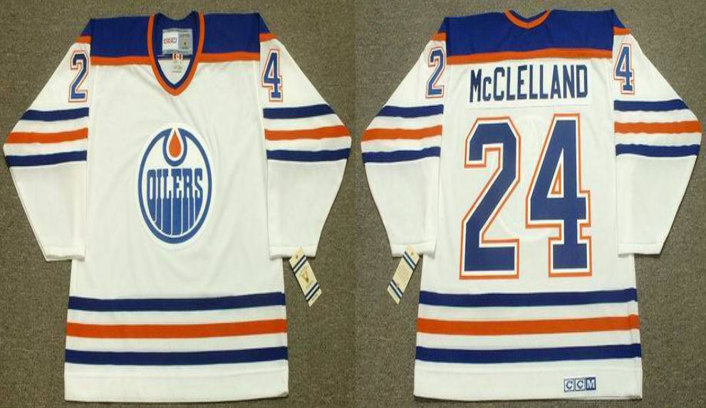 2019 Men Edmonton Oilers 24 Mcclelland White CCM NHL jerseys